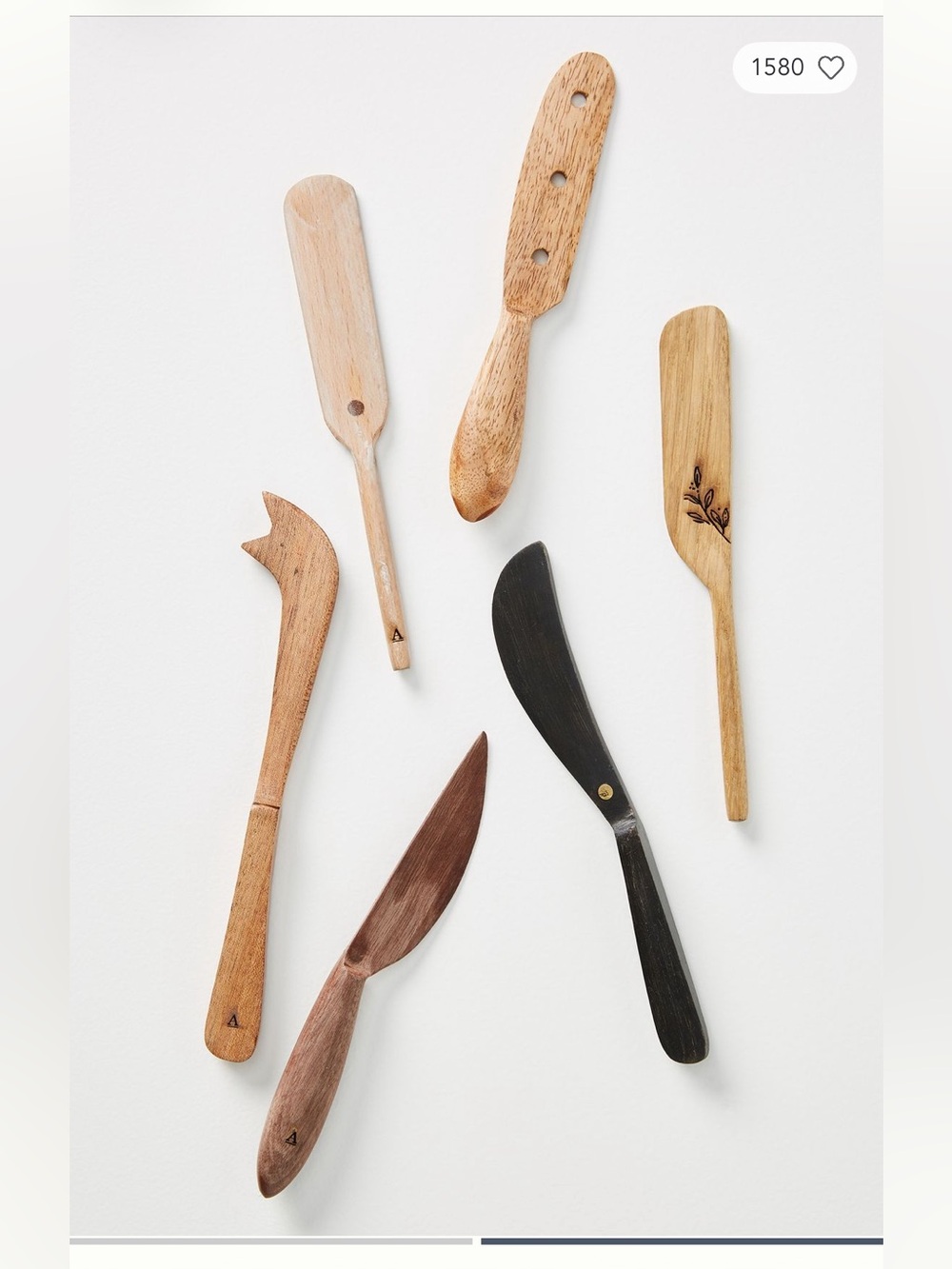 NWT Mignon Wooden Spreaders Wooden Cheese Knife Set - Natural Brown & Black